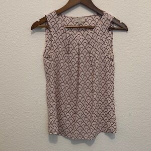 NWT LOFT Pink Patterned Sleeveless Blouse